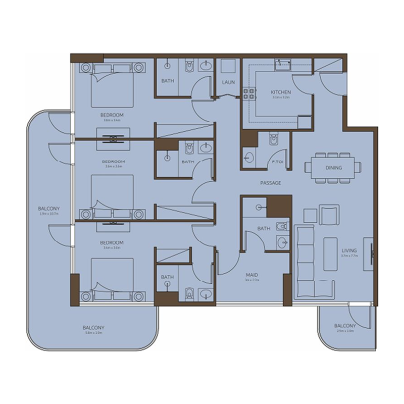 3 bedroom Apartments -  Coral Isle Residences