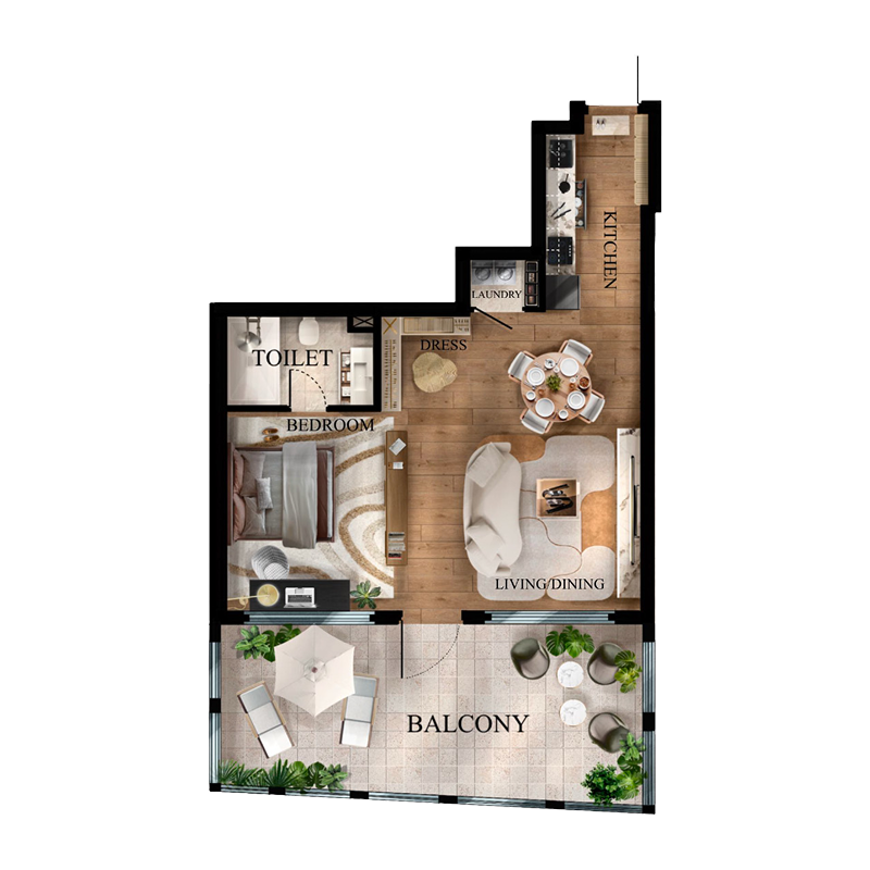 1 bedroom Apartments -  Radiant Garden Towers
