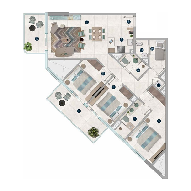 3,5 bedroom Apartments -  Octa Isle Interiors by Missoni