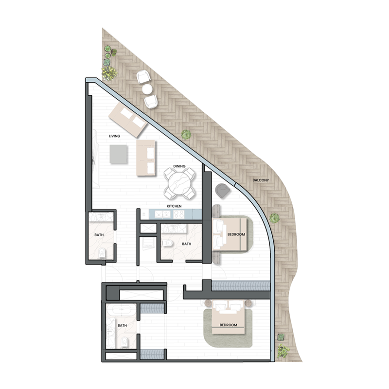 2 bedroom Apartments -  Oystra