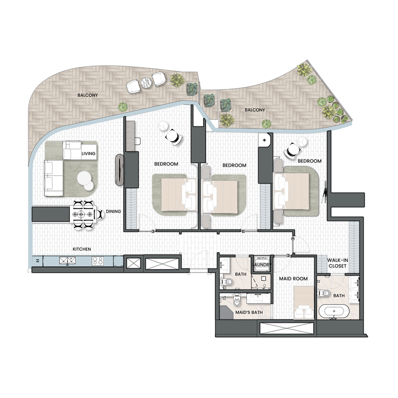 3 bedroom Apartments -  Oystra