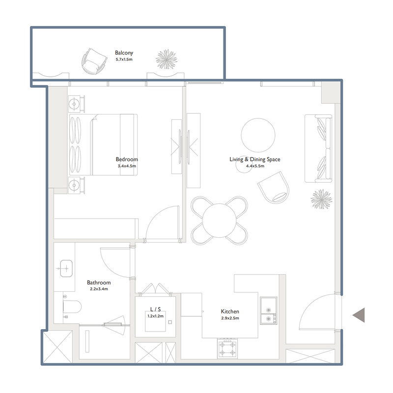 1 bedroom Apartments -  Serenia District West Residence