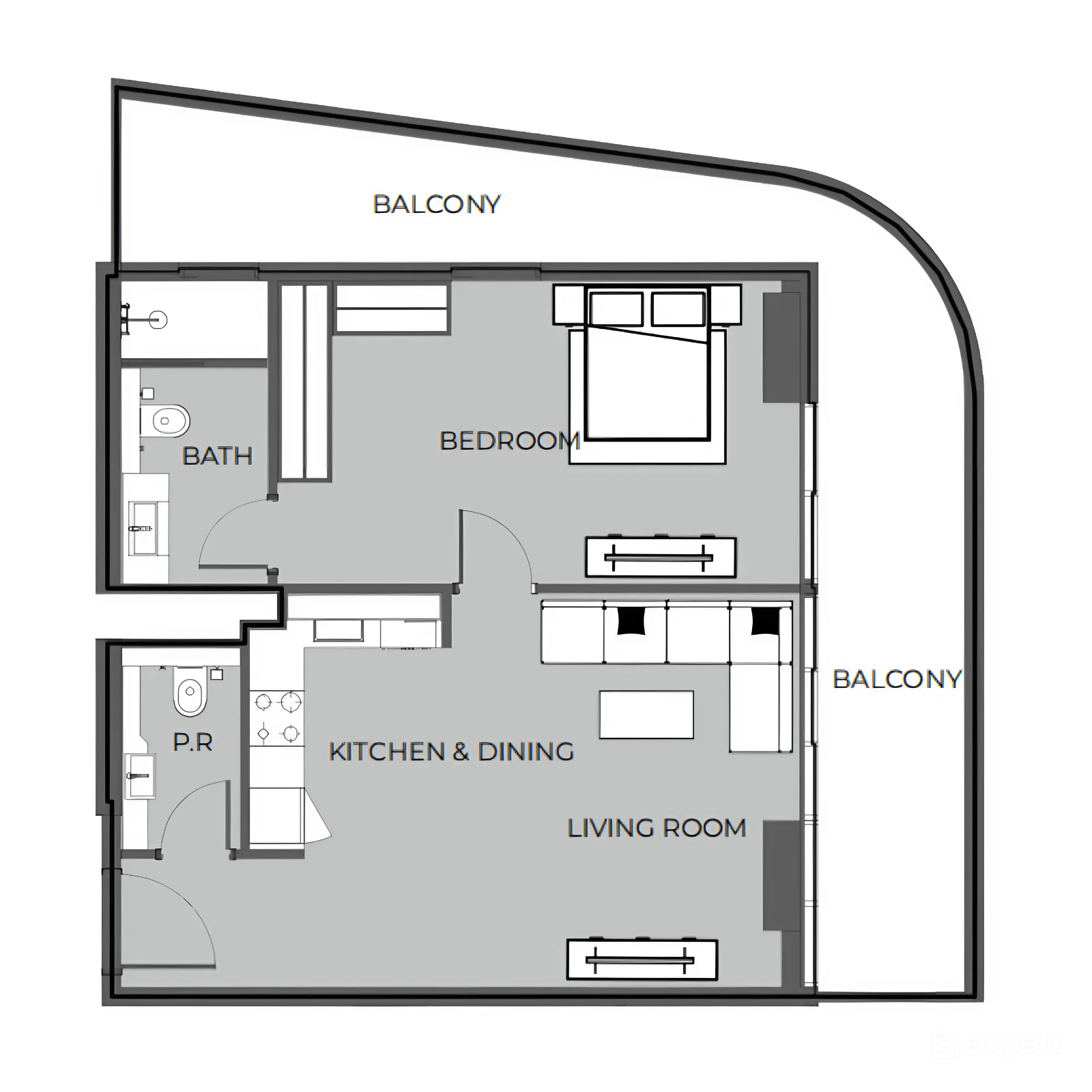 1 bedroom Apartments -  The Boulevard
