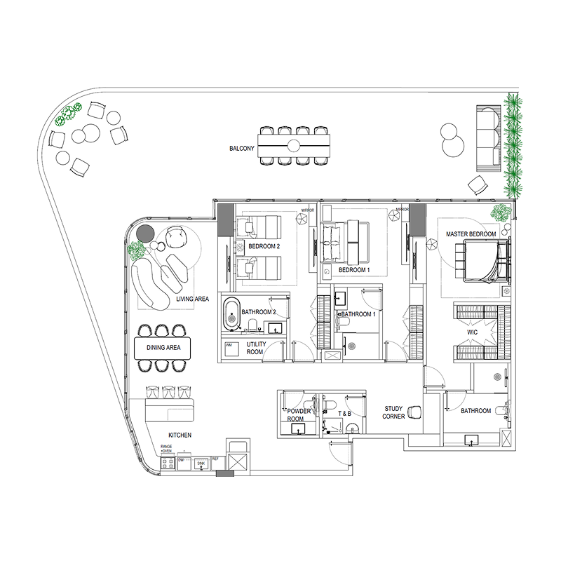 3 bedroom Apartments -  Fortune Bay Residences