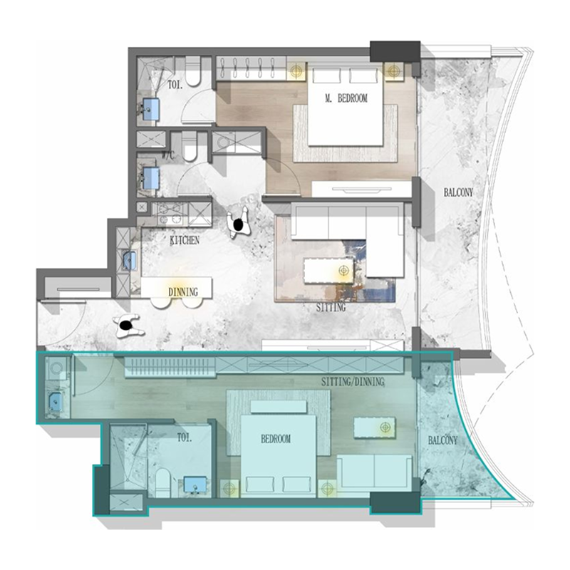 2 bedroom Apartments -  Stamn Nautis Residences