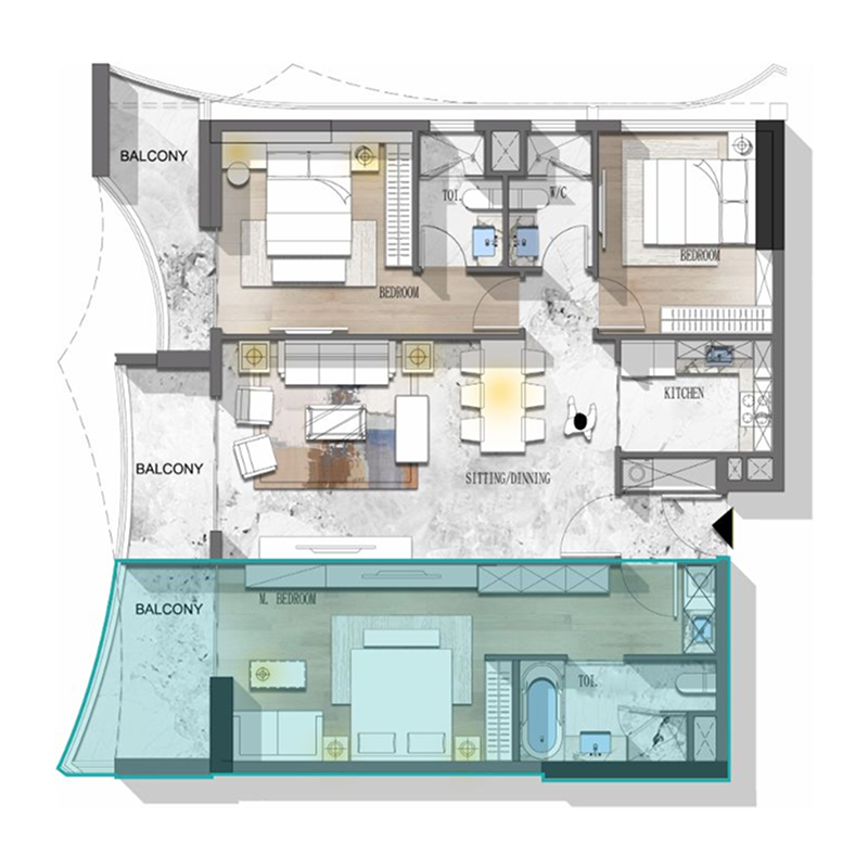 3 bedroom Apartments -  Stamn Nautis Residences