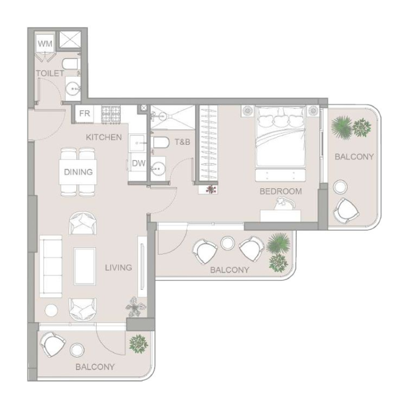 1 bedroom Apartments -  TETR1S Tower