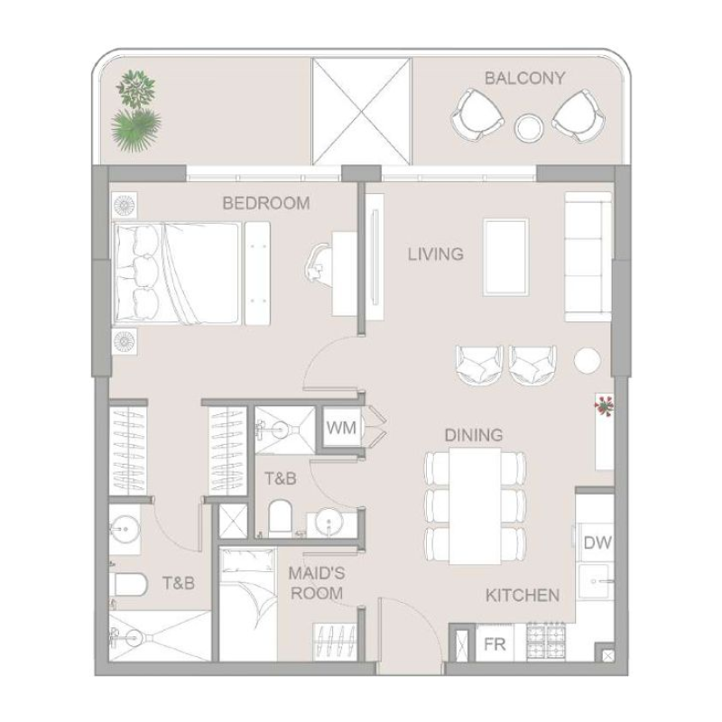 1,5 bedroom Apartments -  TETR1S Tower