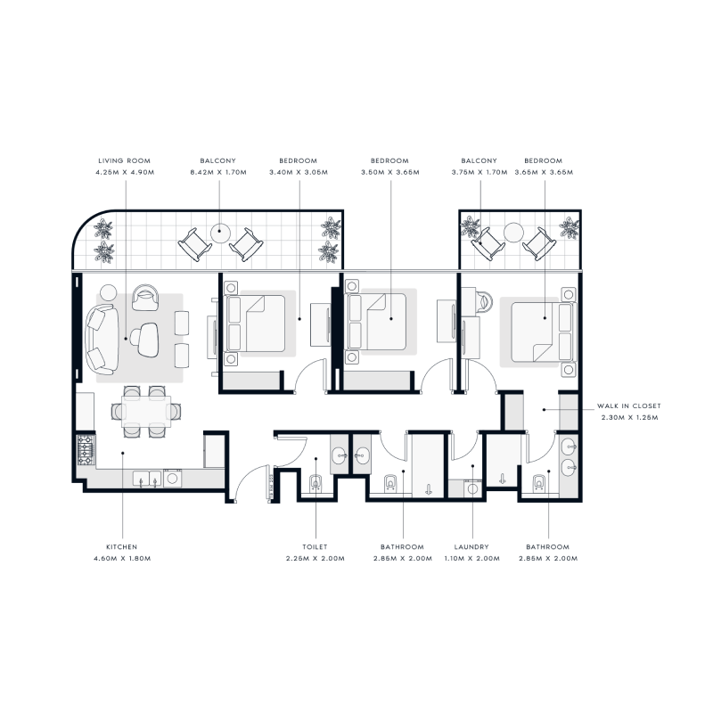 3 bedroom Apartments -  Azizi Venice Buildings 1, 3, 4 and 5