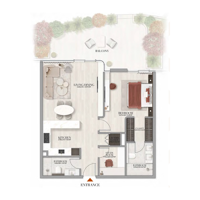 1,5 bedroom Apartments -  Gate Eleven by Amwaj Development