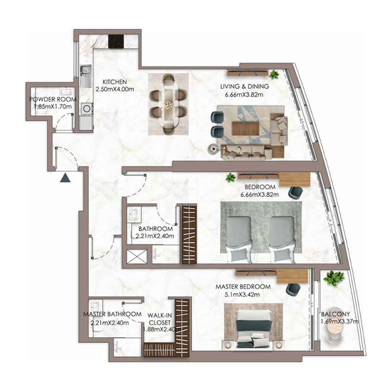 2 bedroom Apartments -  Ajman Pearl Tower